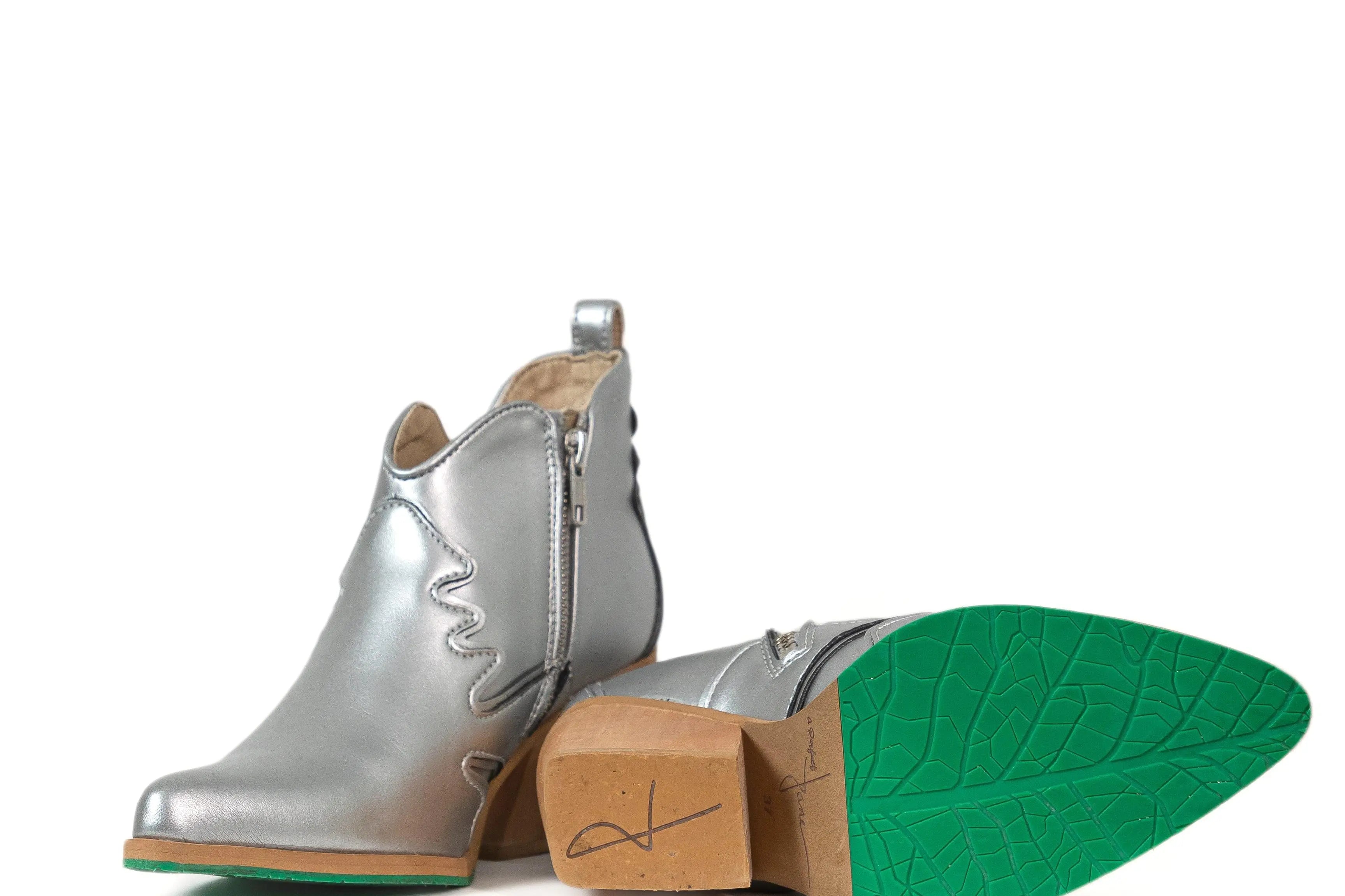 Atlantis Vegan Ankle Boots Silver - Limited Edition aperfectjane